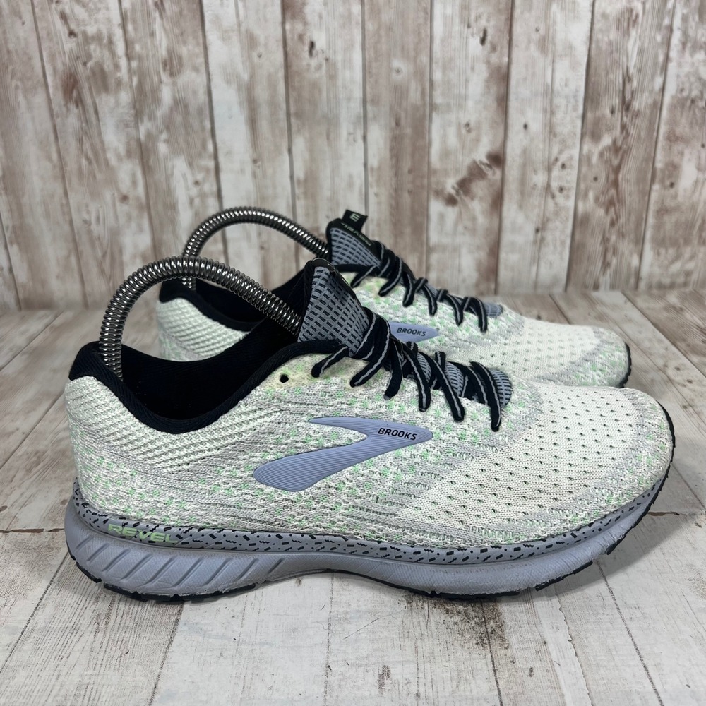 Brooks Revel 3 Womens Running Shoes White Grey Black 1203021B181 Size 7.5